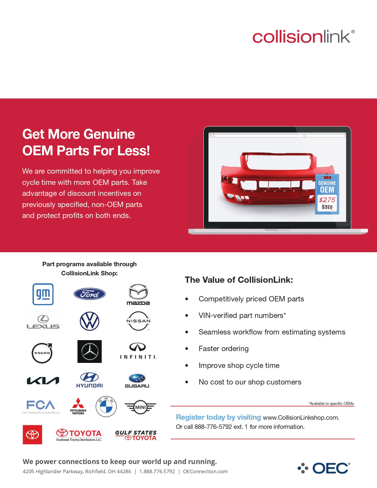 CollisionLink Co-marketing Flyer