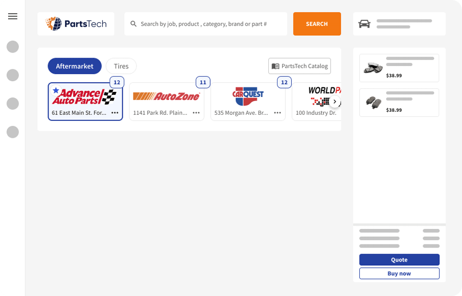 Résultats de recherche PartsTech