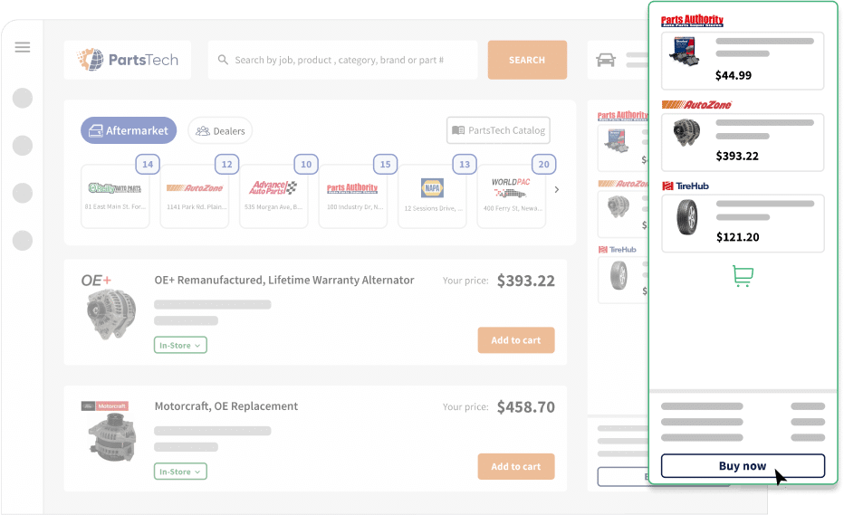 Place the order to multiple suppliers with one click