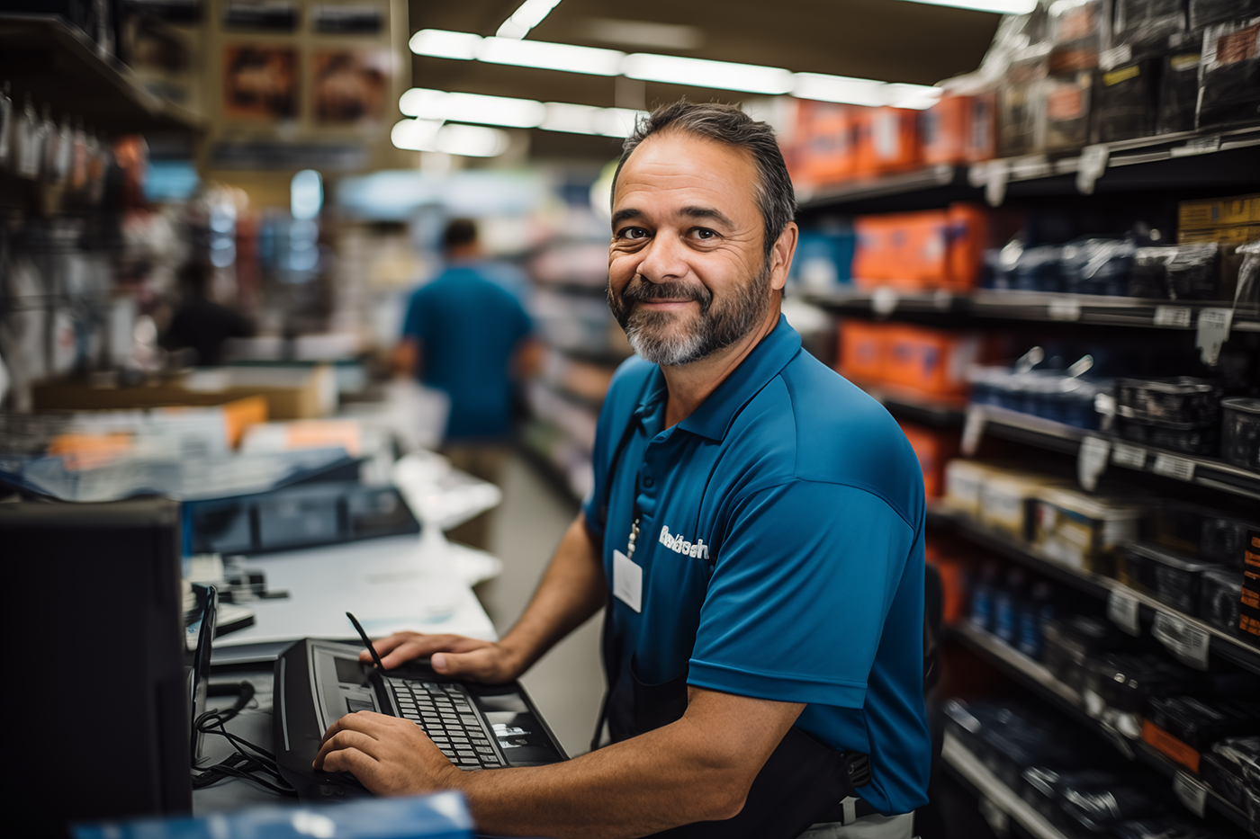Parts Manager at parts counter