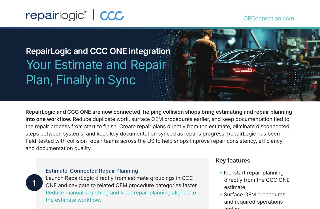 RepairLogic and CCC ONE integration sell sheet