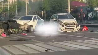 ДТП с мотоциклами ДПС в Ташкенте попало на видео