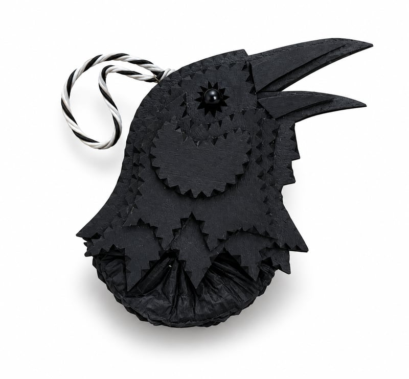 Raven Head Ornament by David Schump