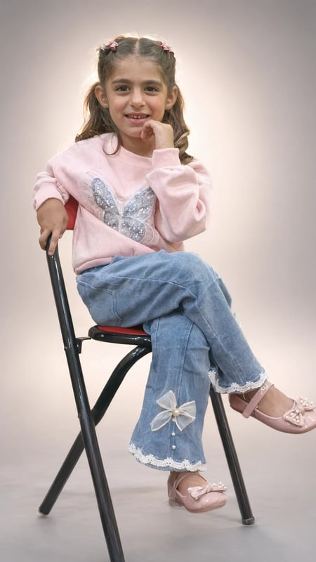 Girls Butterfly Sweatshirt and Flared Jeans Set