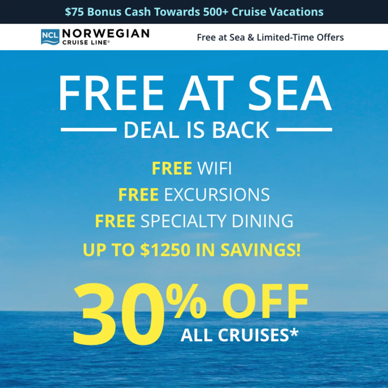 Norwegian Cruise Ship Promo Email