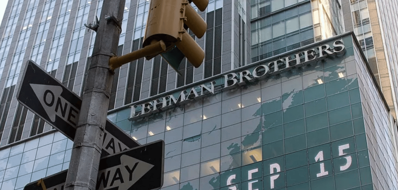 745 Seventh Avenue, Manhattan, with Lehman Brothers signage on the facade.