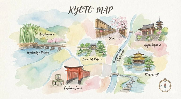 Watercolor Travel Map Illustration Prompt