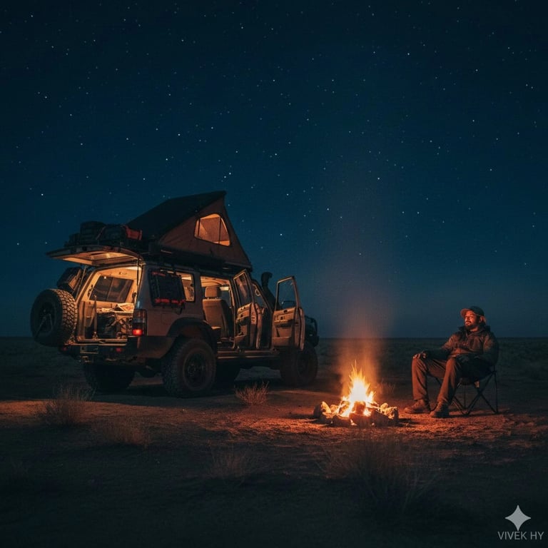 Desert Camping Scene (Hyper-realistic Night)