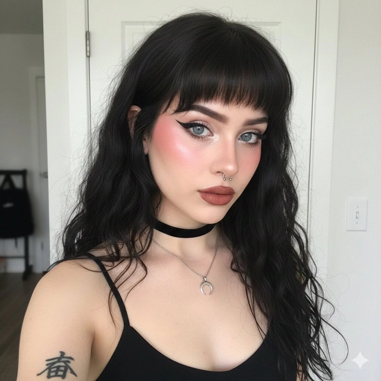 E-Girl/Soft Goth Selfie Portrait JSON Prompt