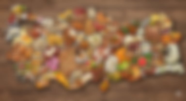 Map of Turkey Made of Local Foods - Blurred AI generated image using Nano Banana Pro prompt