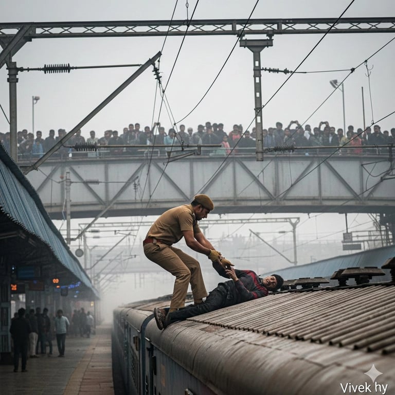Dramatic Cinematic Train Rescue Scene Prompt