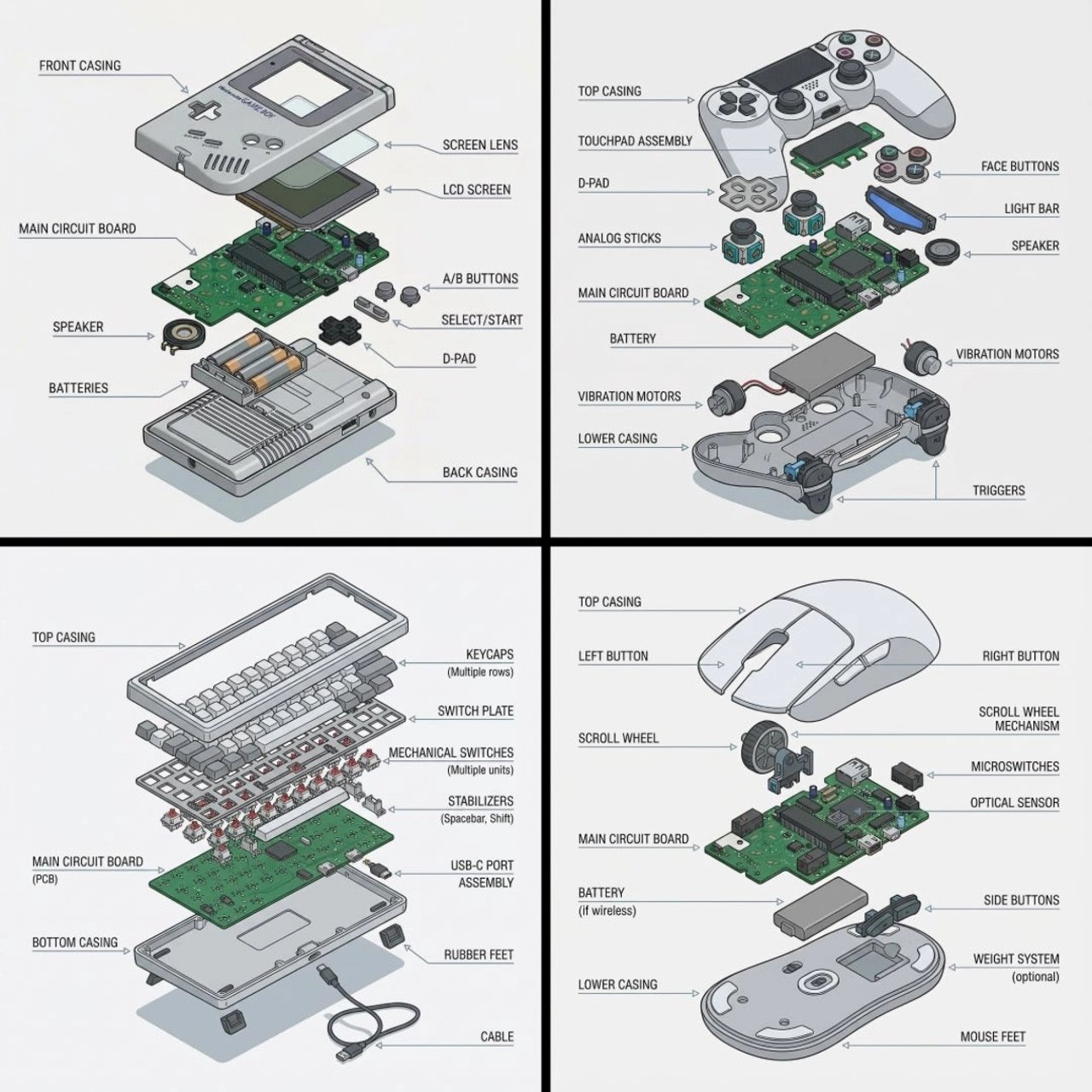Technical exploded view diagram of a device