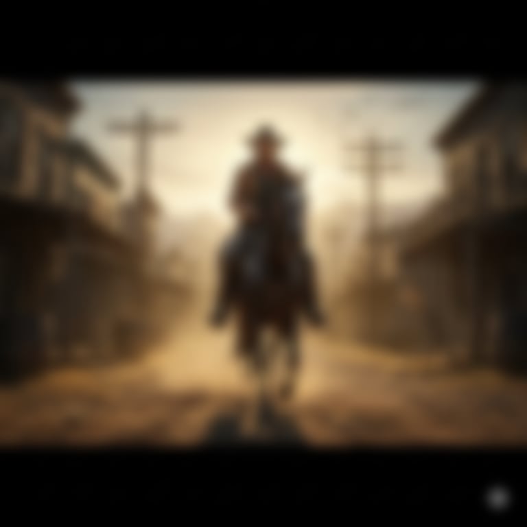 Gritty Western Gunslinger Scene Prompt - Blurred AI generated image using Nano Banana Pro prompt
