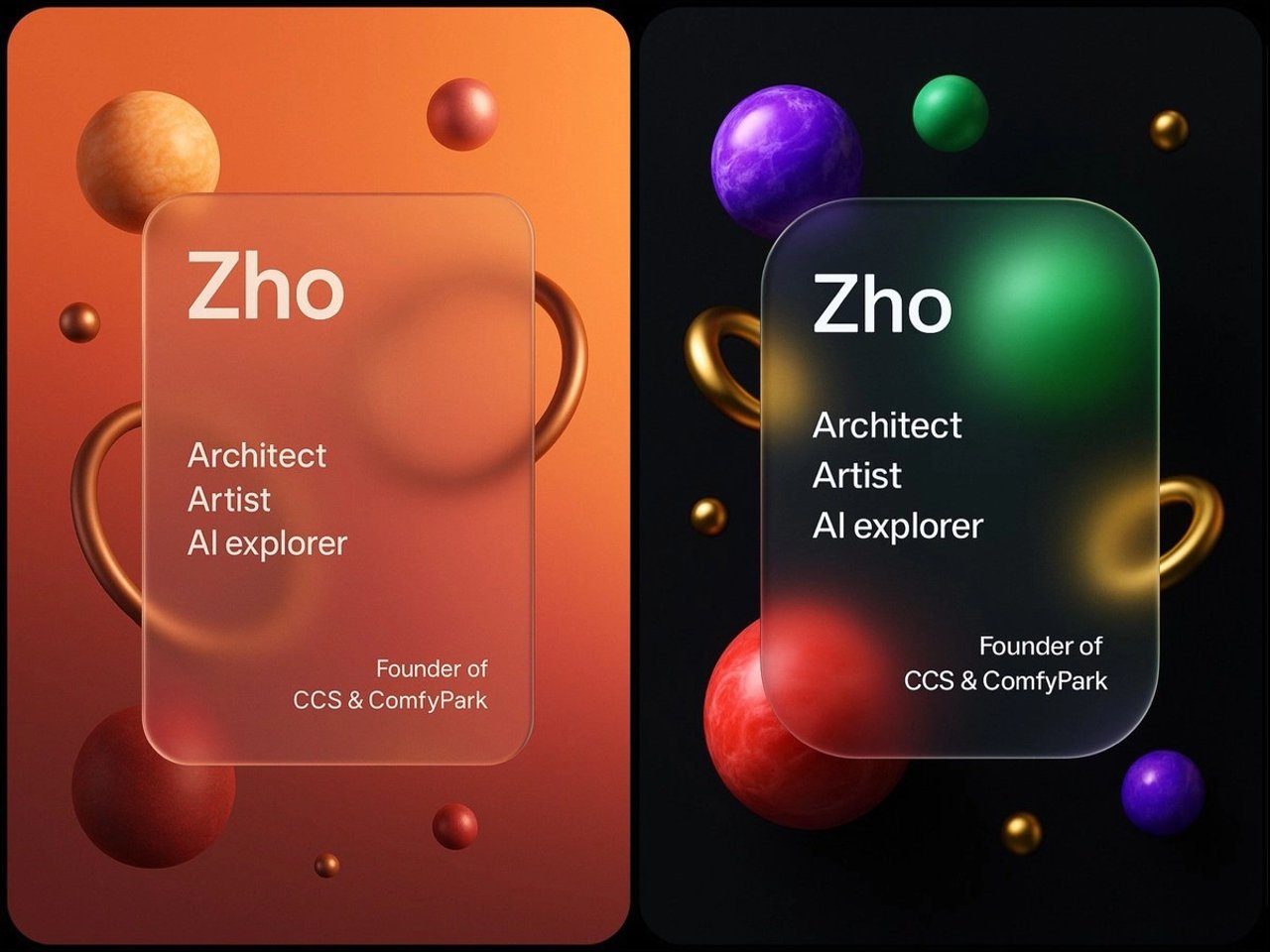 Glassmorphism personal branding mockup - AI generated image using Nano Banana Pro prompt