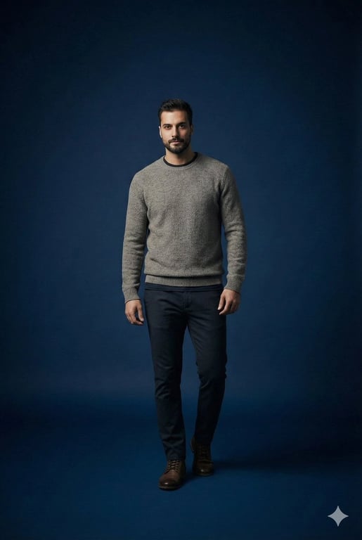 Studio portrait parameter-style prompt for a male subject