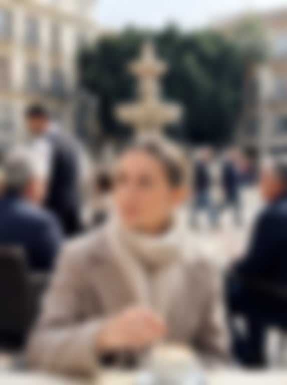 Photorealistic iPhone street café scene in Málaga - Blurred AI generated image using Nano Banana Pro prompt