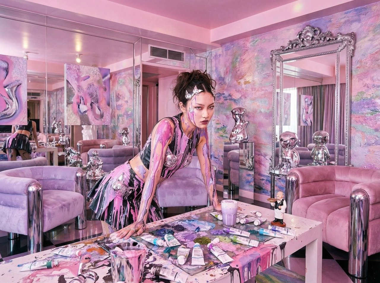 Psychedelic Y2K Maximalist Hotel Suite Prompt