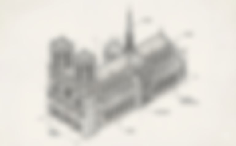 Isometric Schematic Diagram of Notre Dame Prompt - Blurred AI generated image using Nano Banana Pro prompt