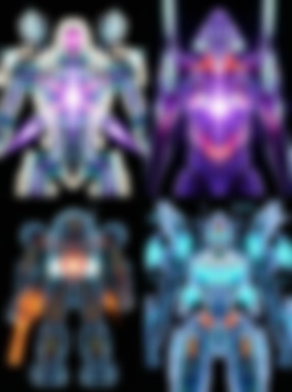 X-Ray/Thermal Visualization Prompt for Mecha (VOTOMS Scopedog) - Blurred AI generated image using Nano Banana Pro prompt