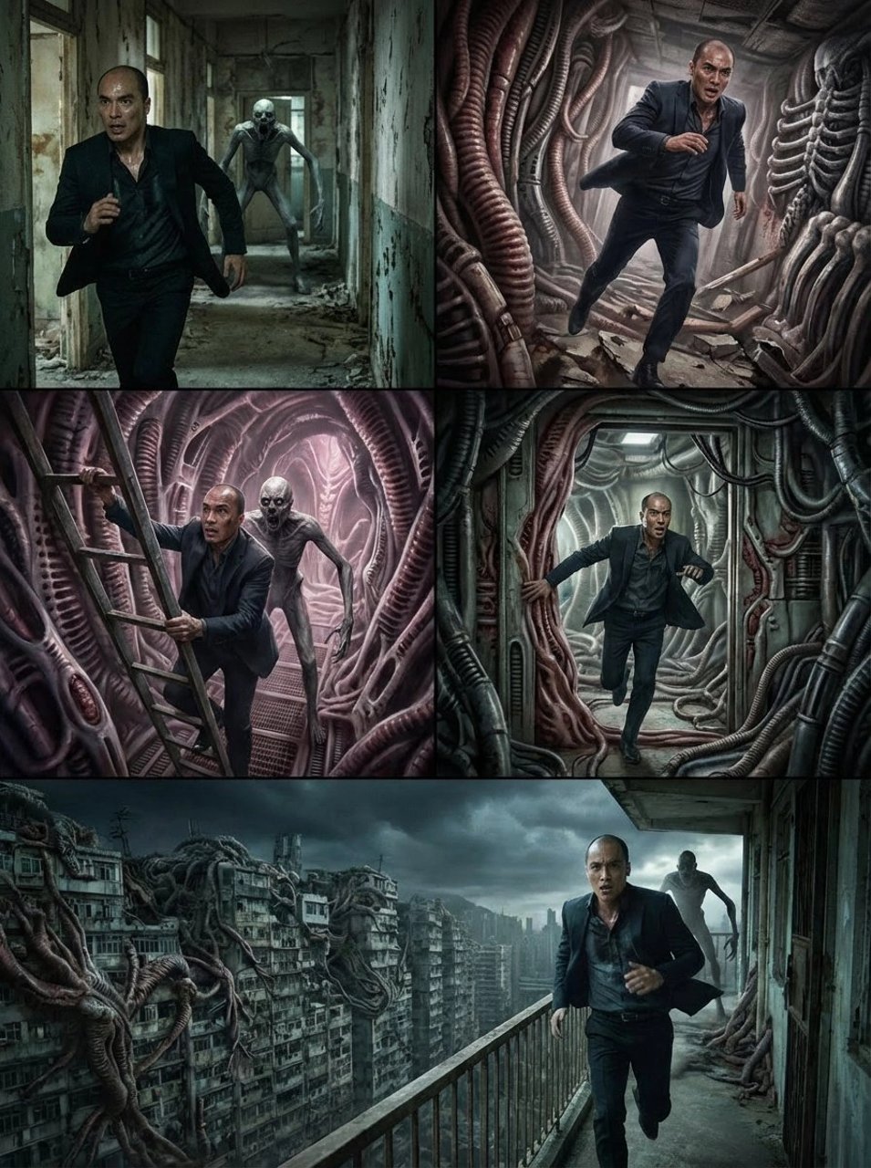 Cinematic horror sequence from base image - AI generated image using Nano Banana Pro prompt