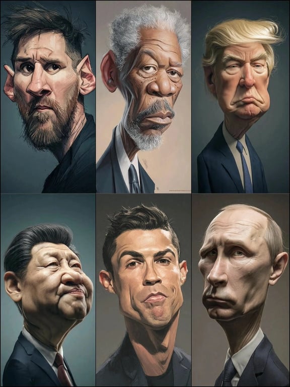 Hyperrealistic Caricature Portrait