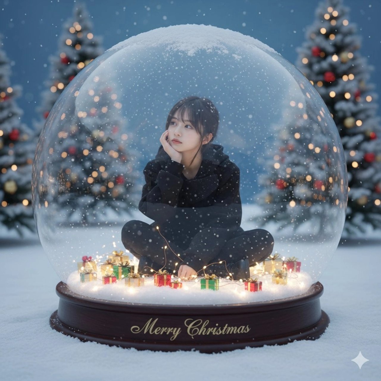 Snow Globe Christmas Scene Prompt