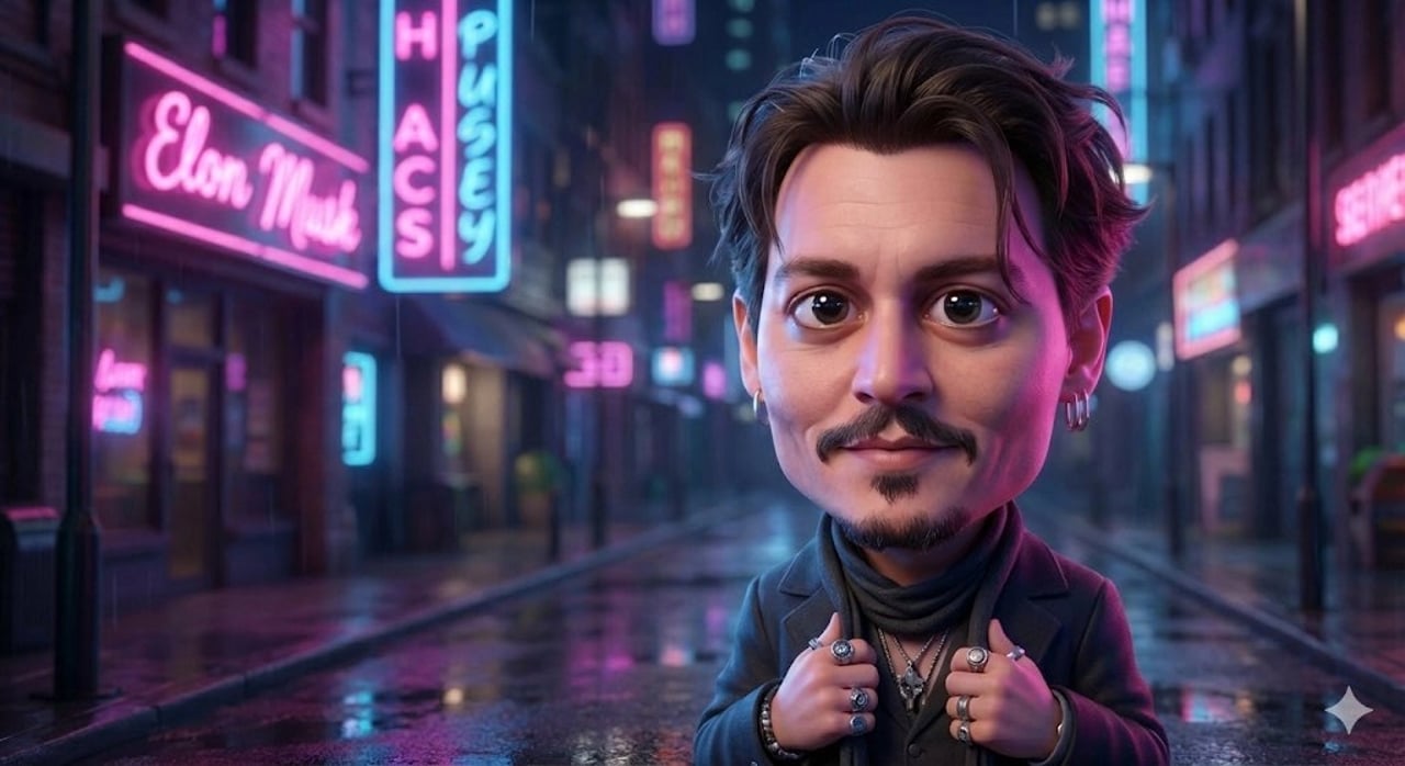 3D Neon Caricature Prompt (Pixar Style)