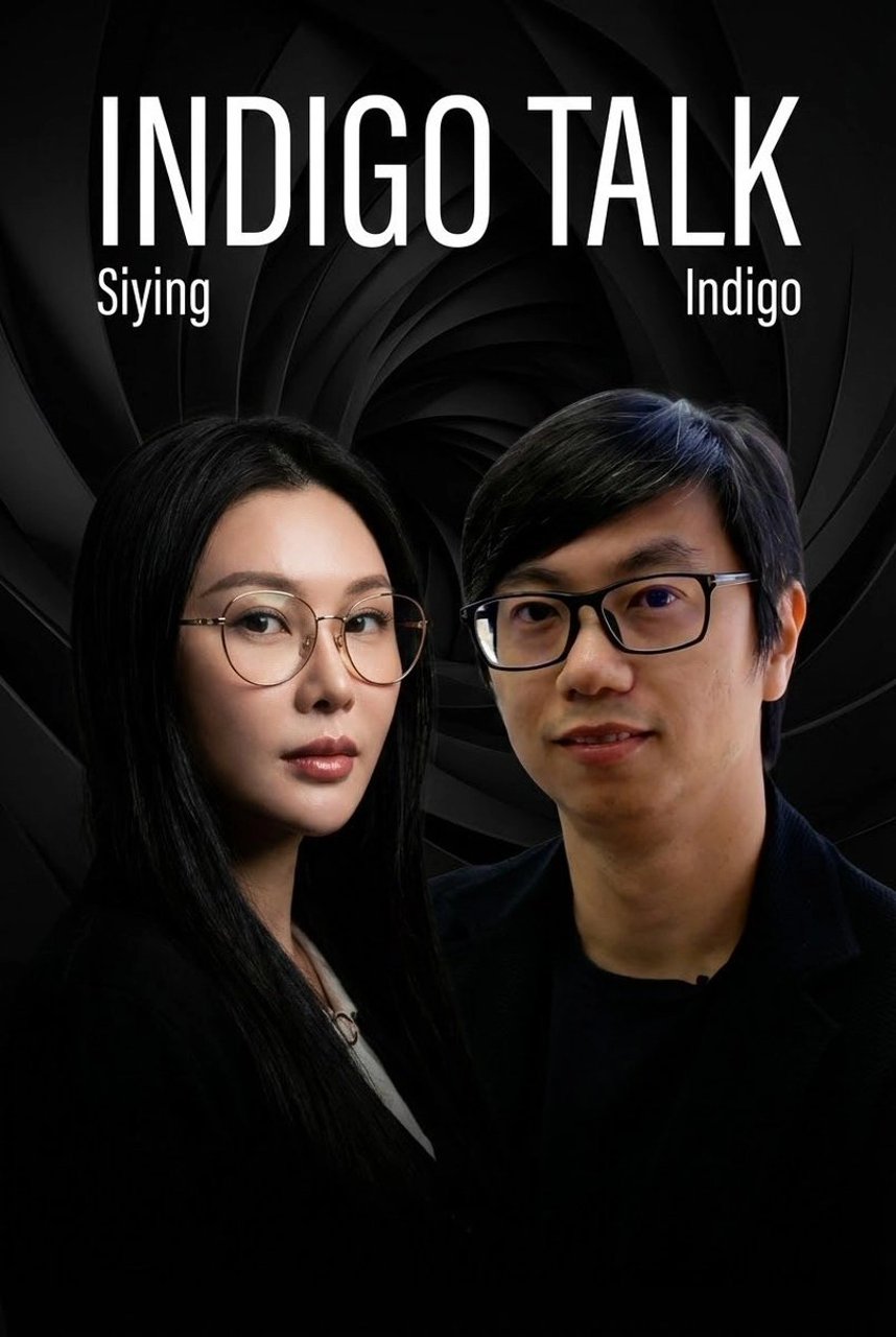 Podcast cover from two reference portraits