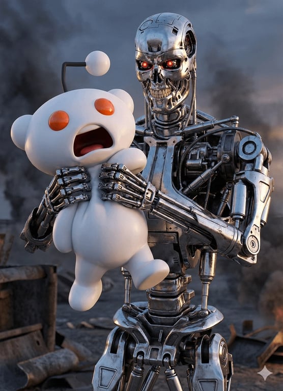 Terminator endoskeleton holding reddit alien