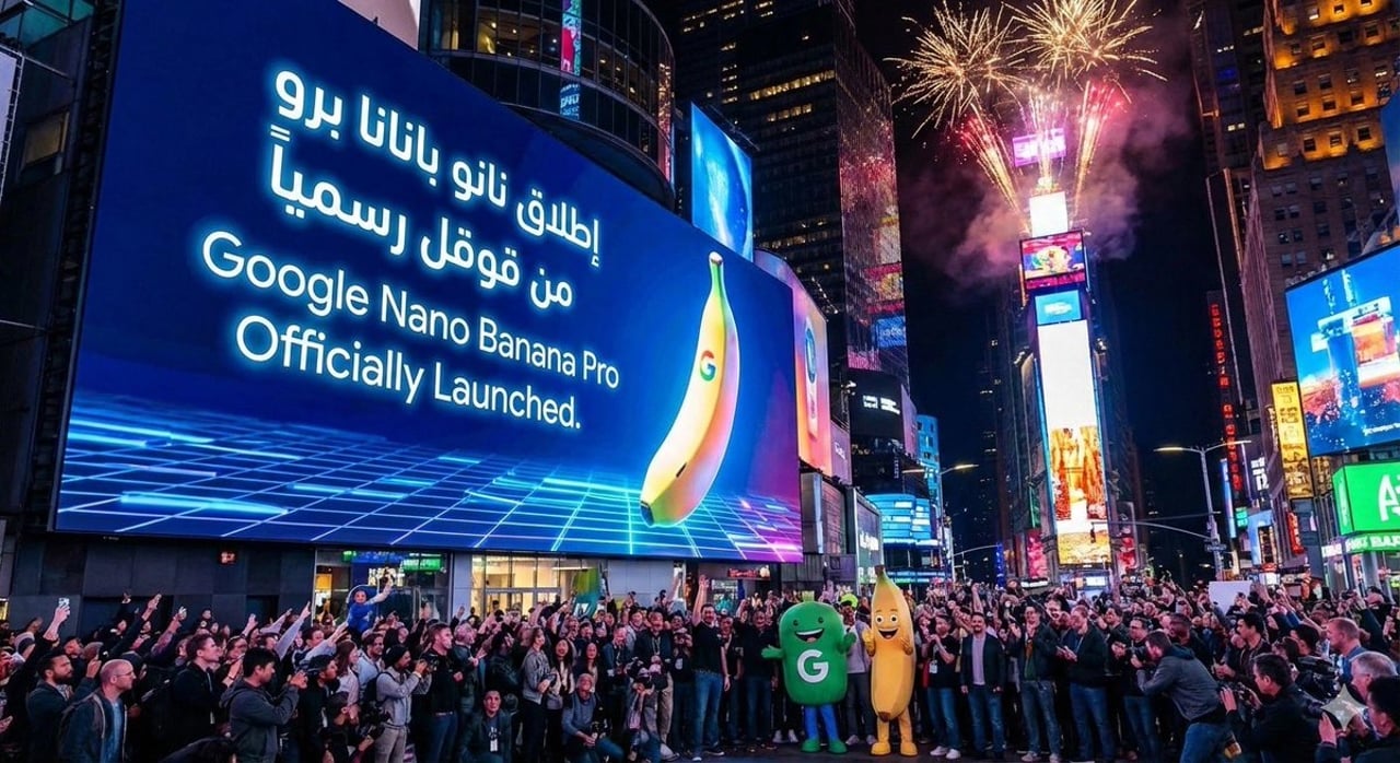 Announcement design image about Nano Banana Pro launch