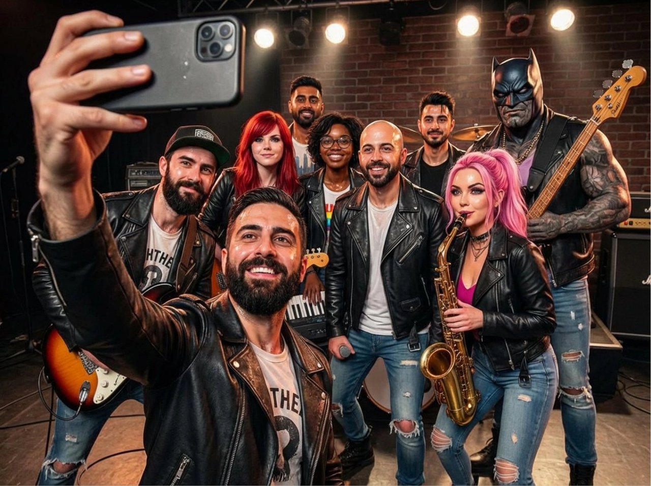 Rock band poster with consistent faces