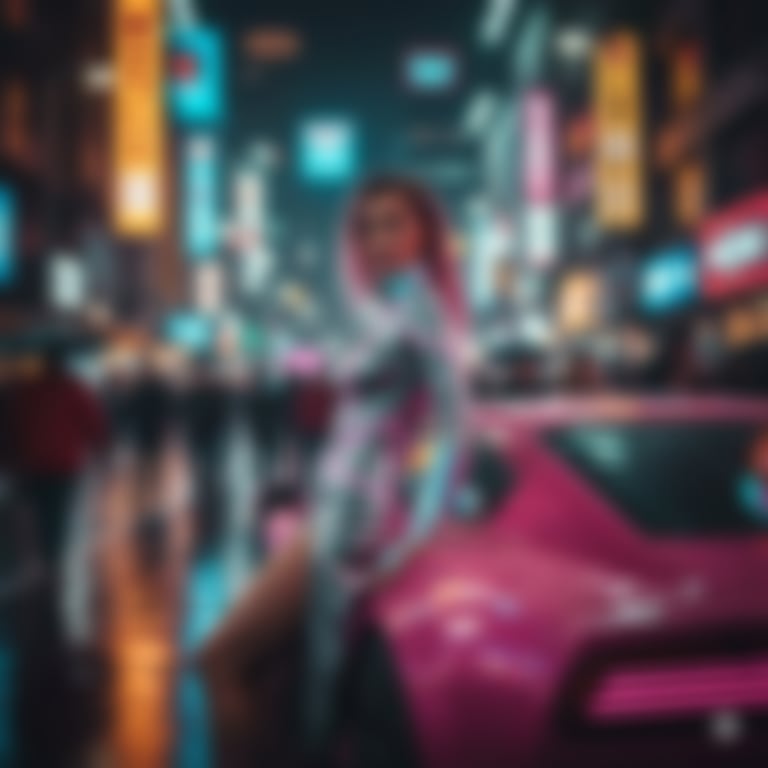 Cyberpunk Neon Fashion Editorial Prompt (9:16 Vertical) - Blurred AI generated image using Nano Banana Pro prompt