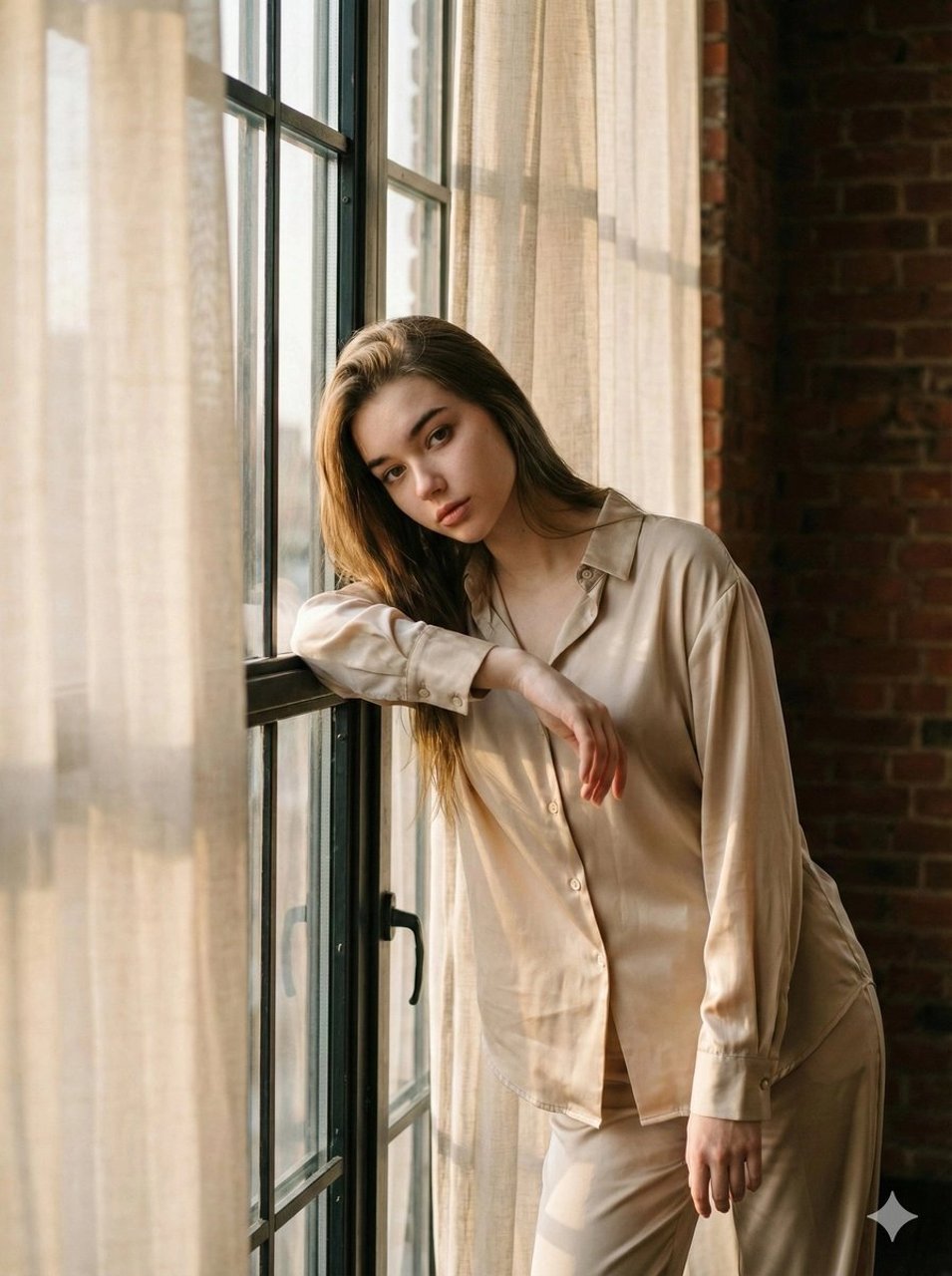 Golden Hour Loft Editorial Portrait JSON