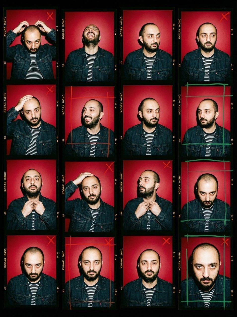 2000s Analog Film Contact Sheet Portrait Prompt - AI generated image using Nano Banana Pro prompt