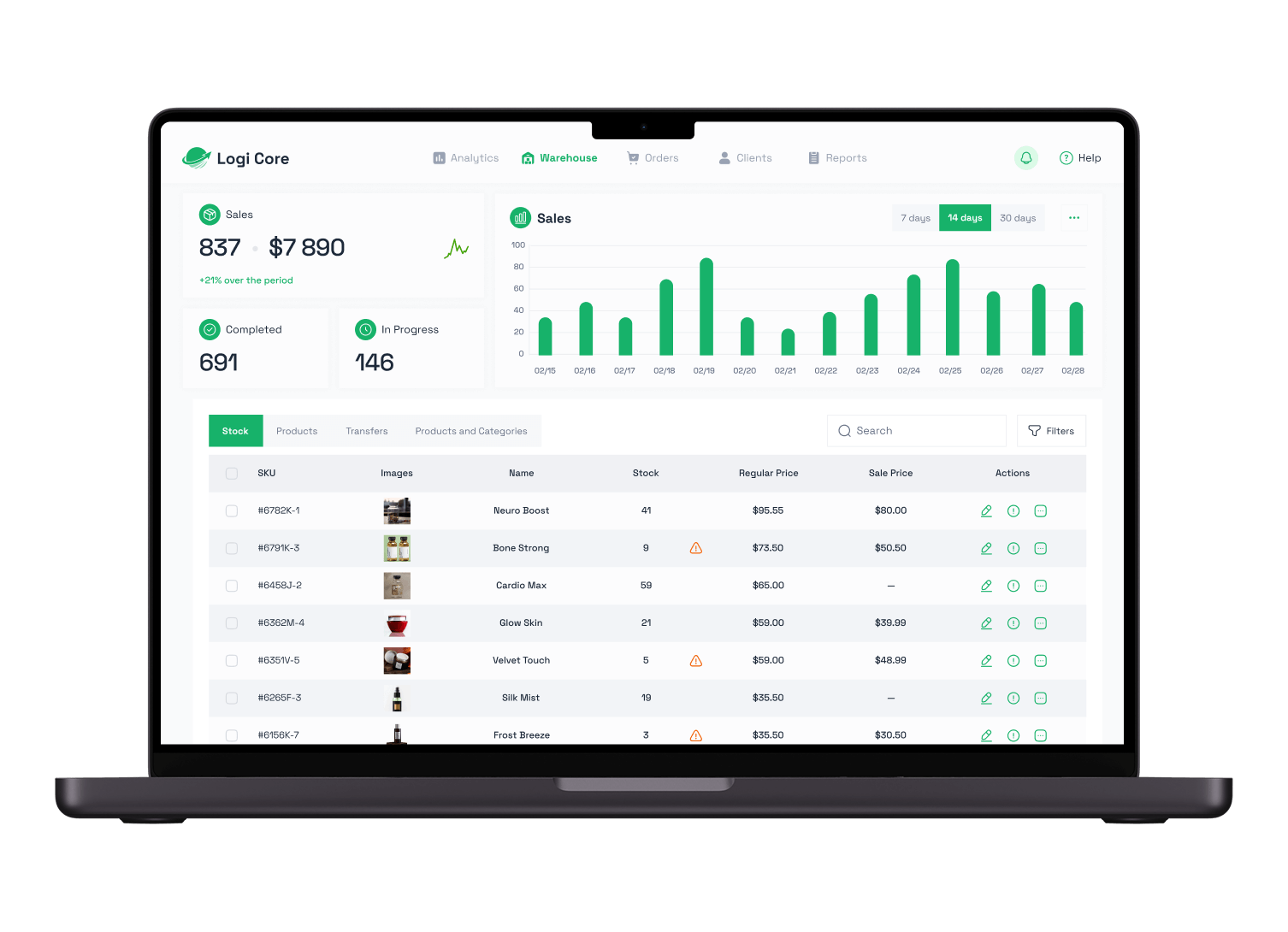 Trading systems and warehouse management services