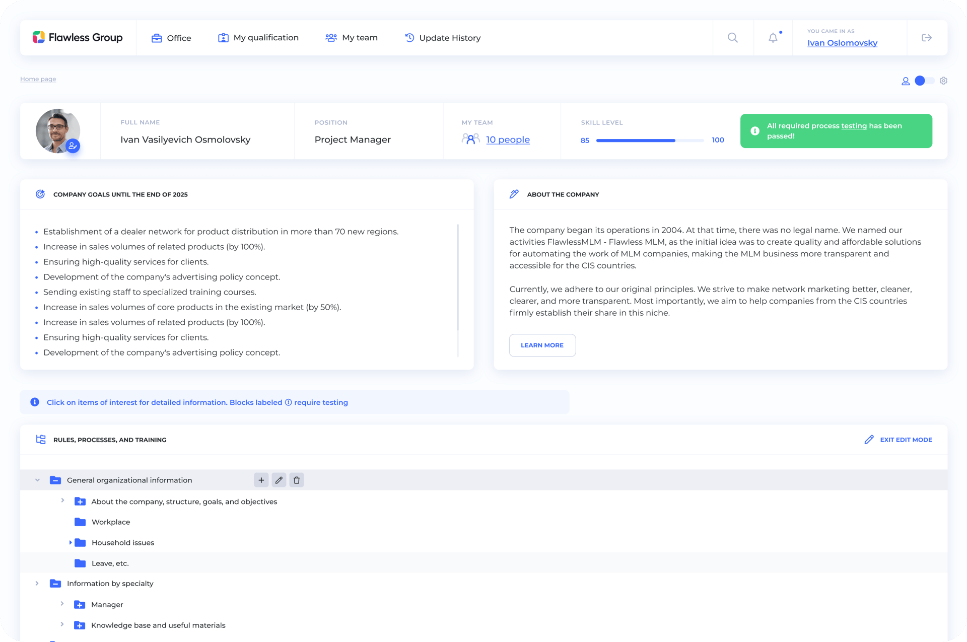 We organize all business processes in your company