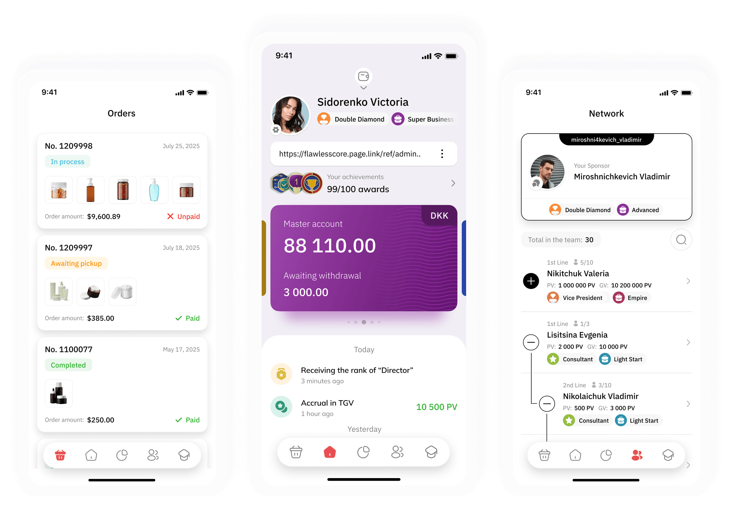 We will create a mobile application with partner accounts