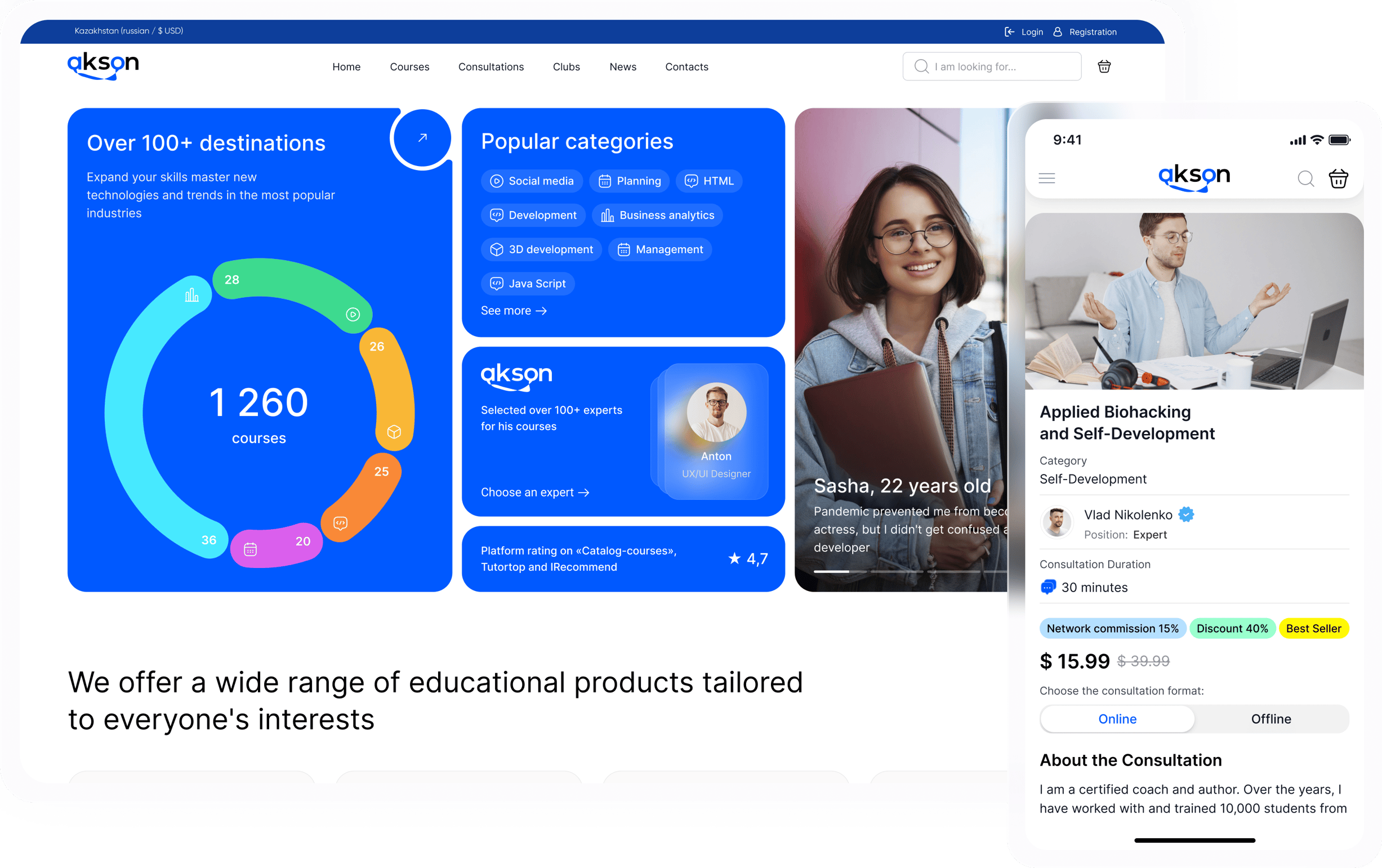 International marketplace for educational products