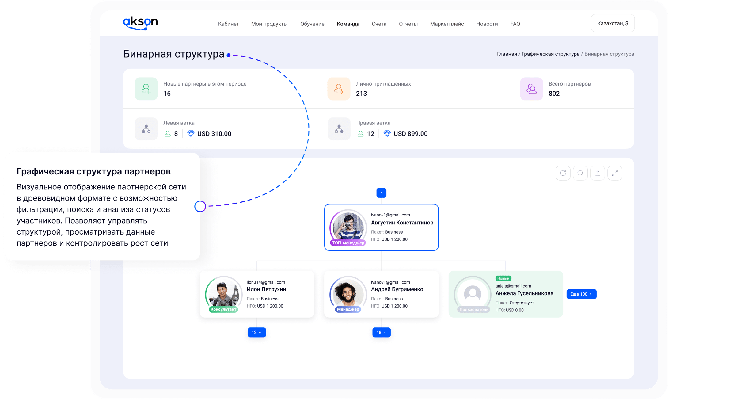 Графическая структура партнеров