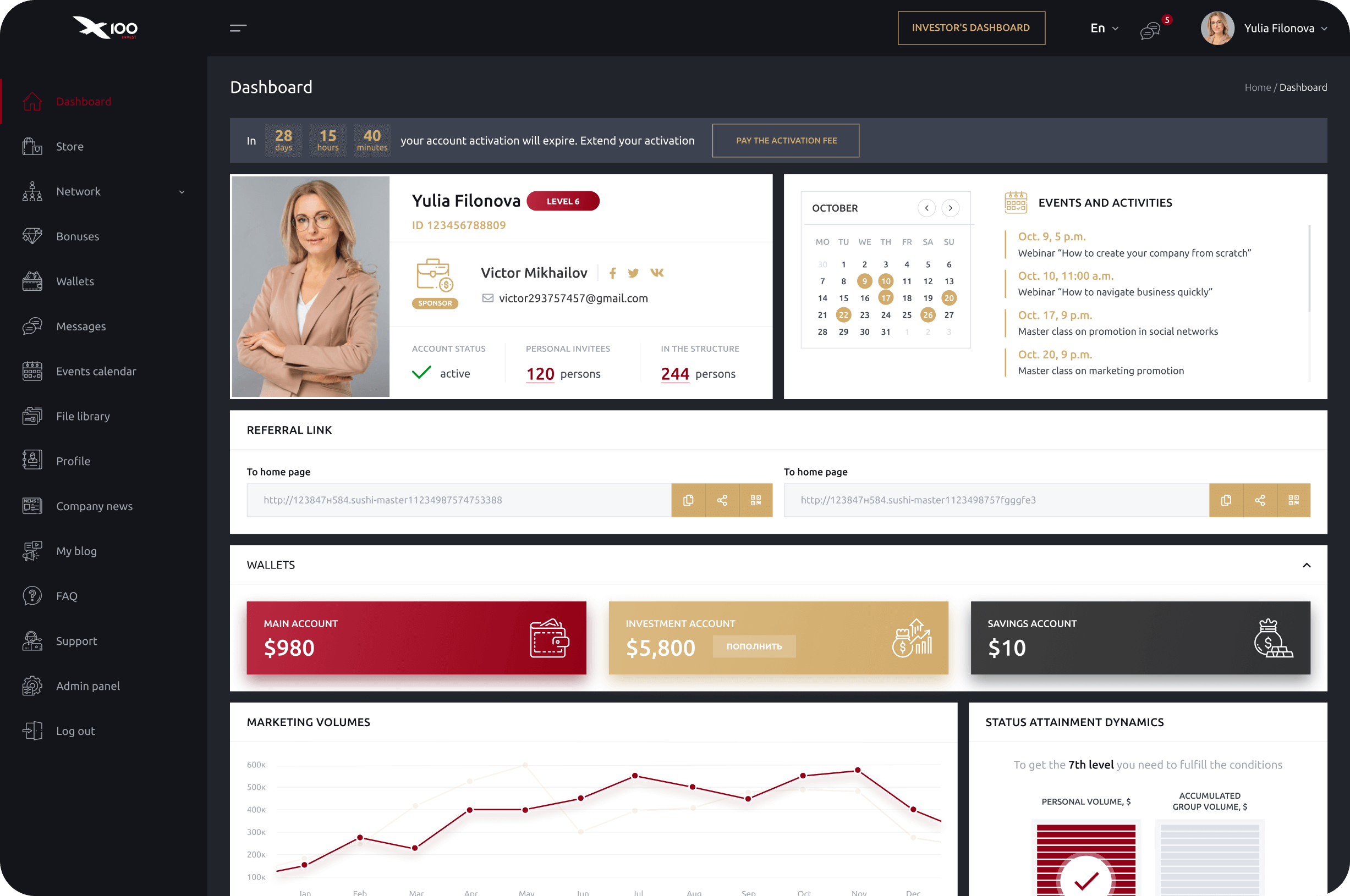 Crearemos una solución de software para su empresa de inversión.