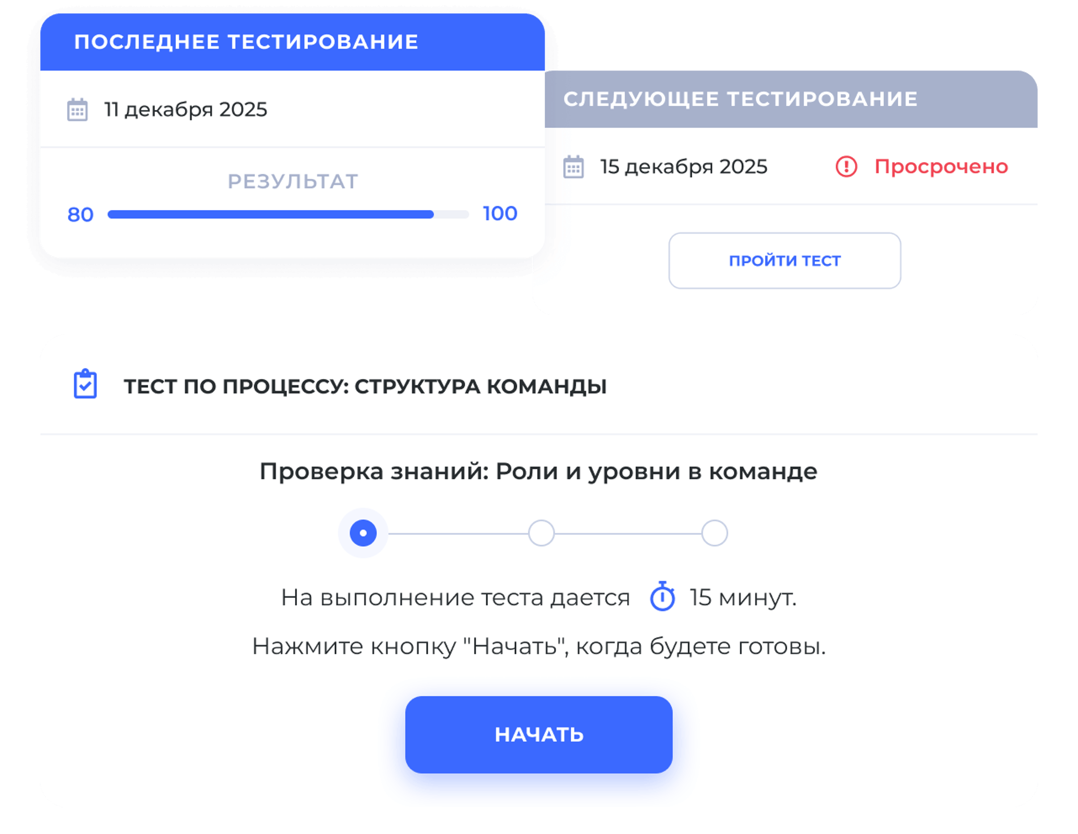 Добавьте тесты для проверки знаний сотрудников