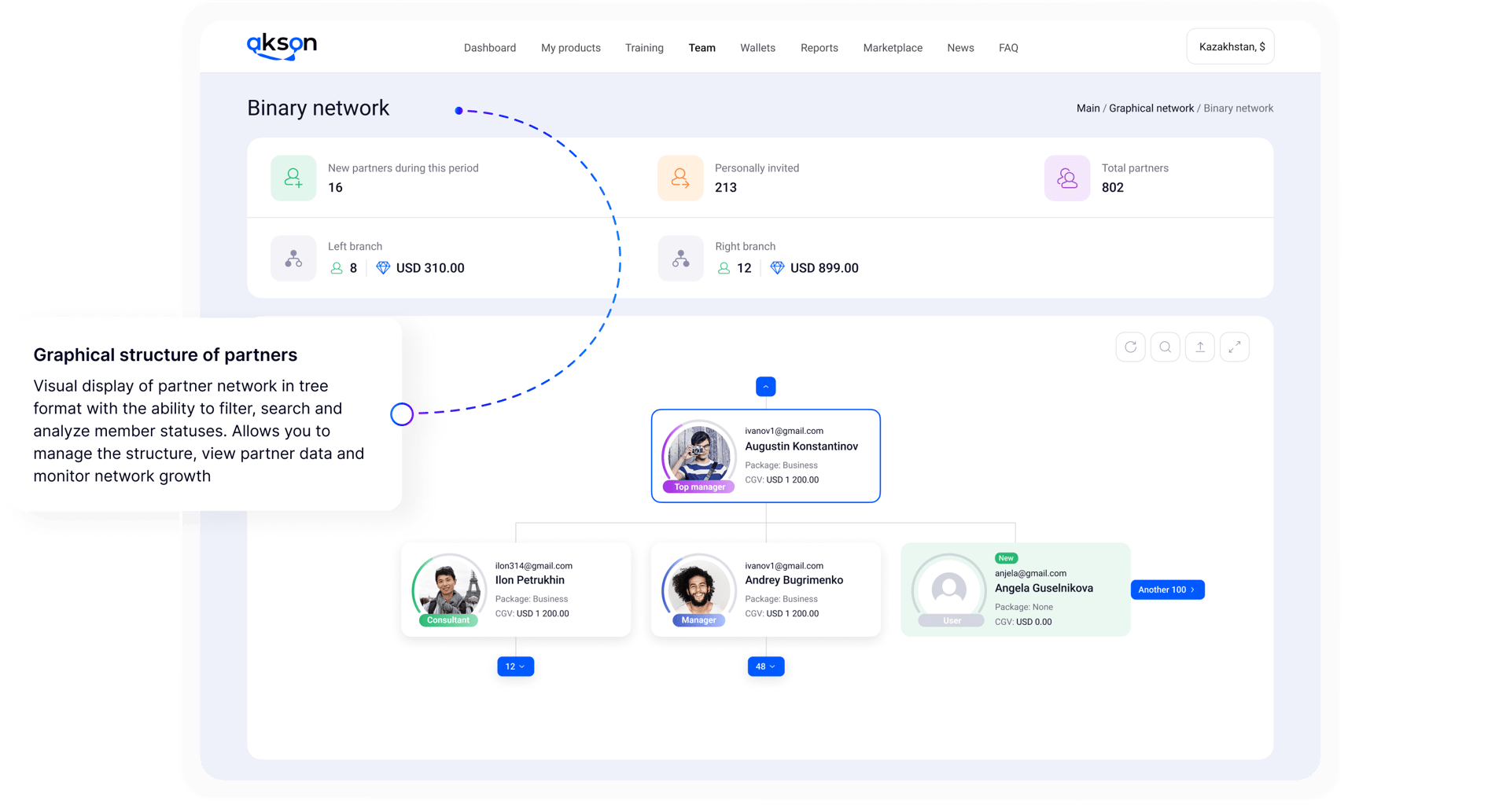 Grafische Struktur der Partner