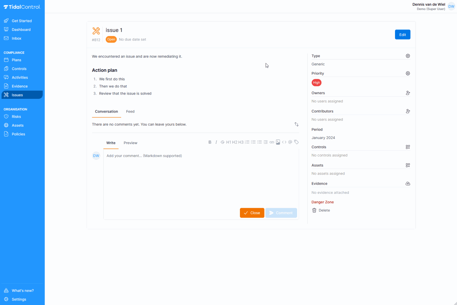New issue types interface