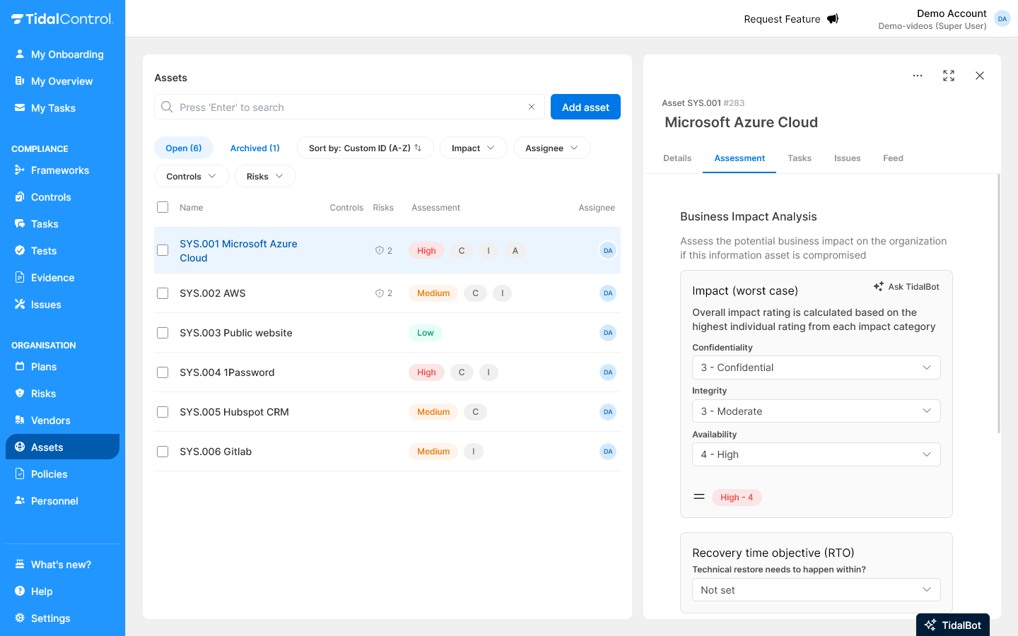 Performing an asset assessment