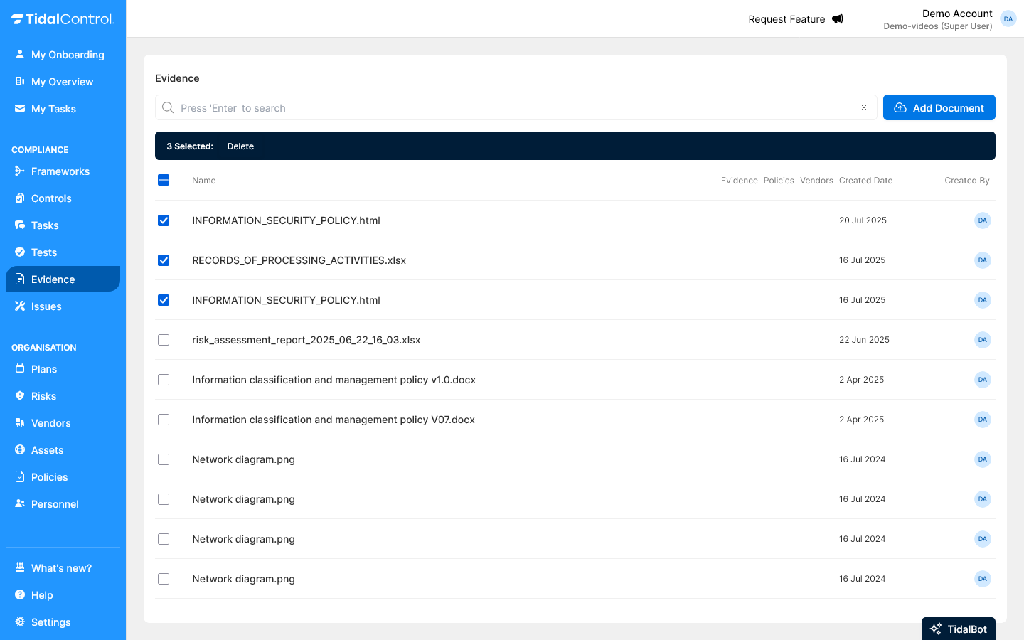 Documenten verwijderen