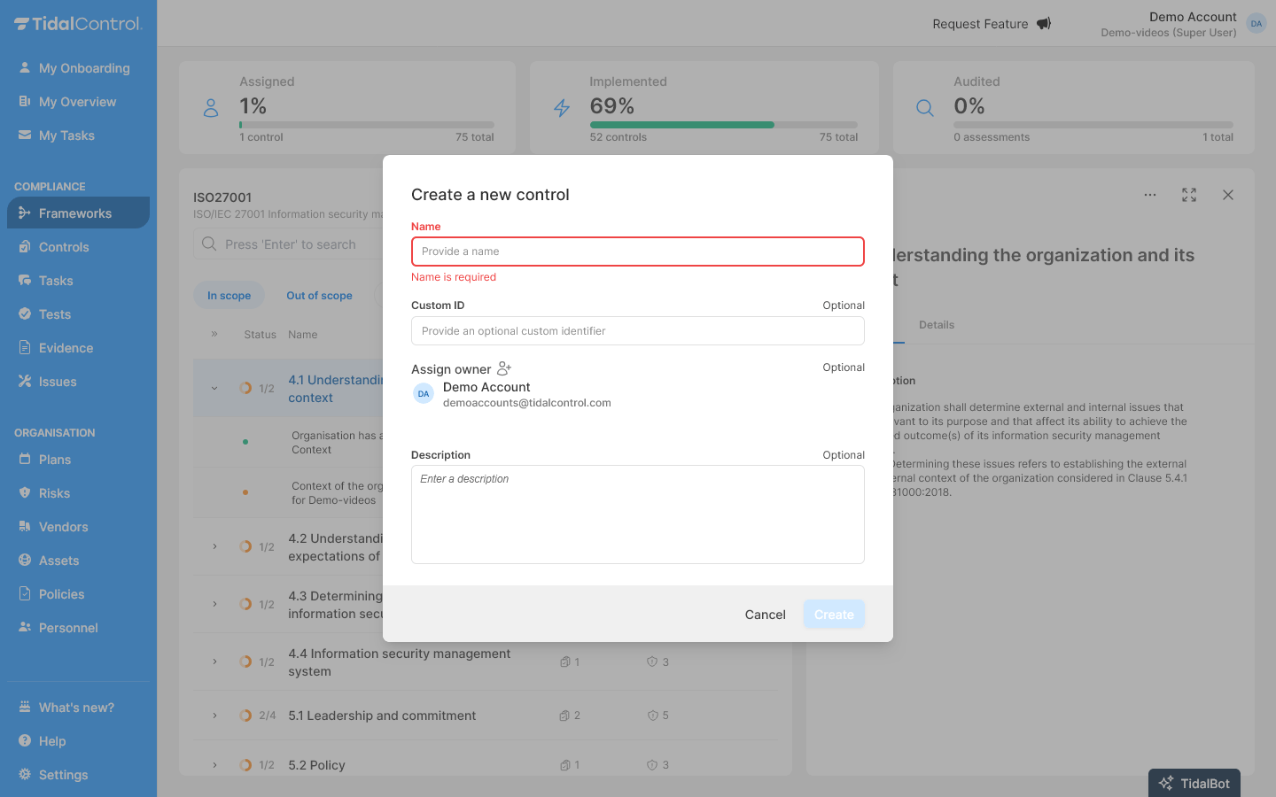 Nieuwe control aanmaken