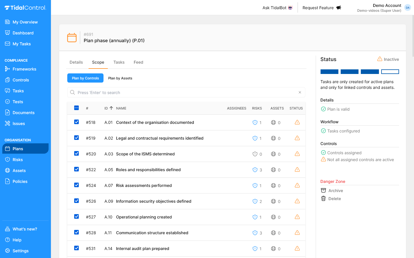 Plan by Controls scope