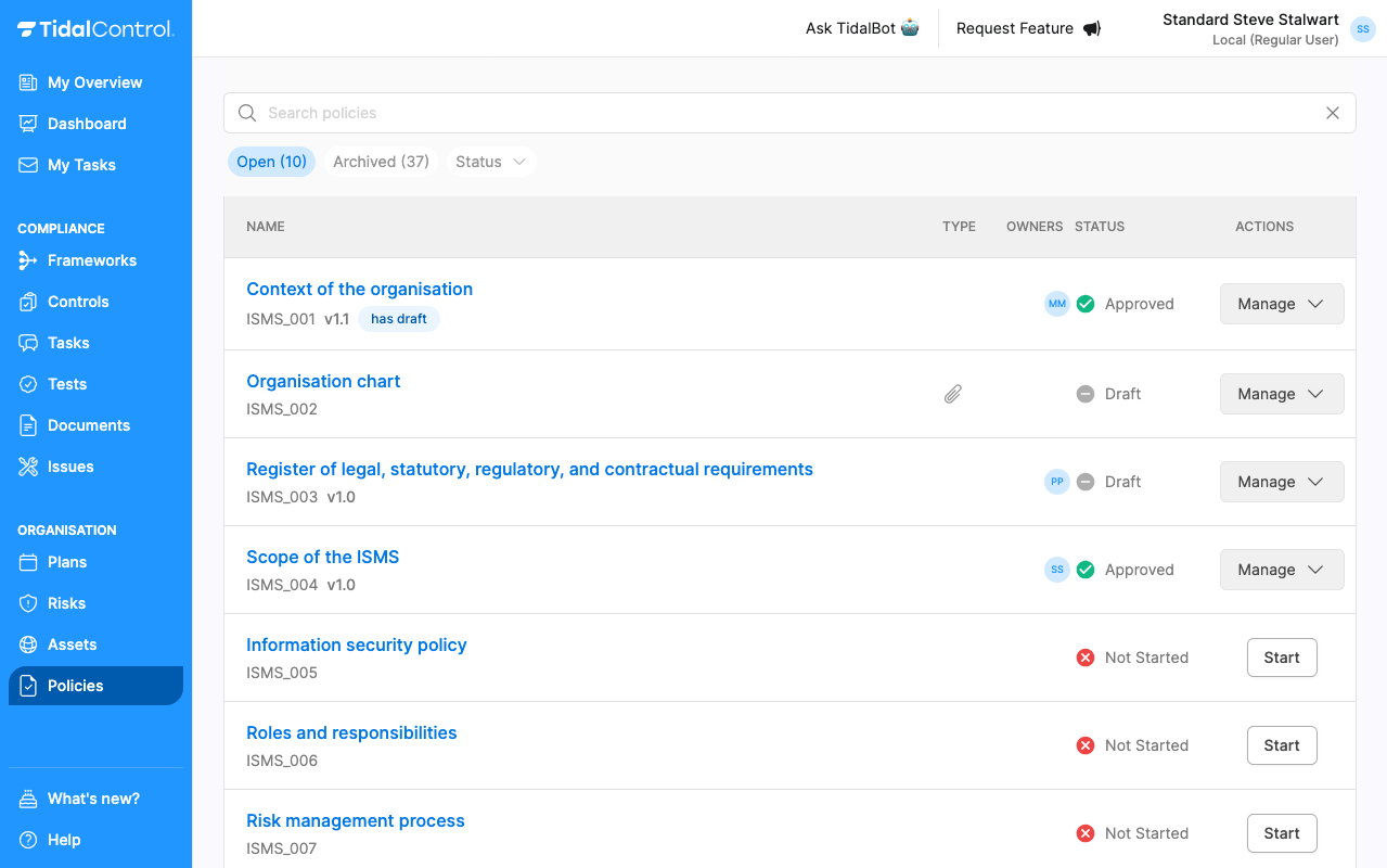 Tidal's policy center