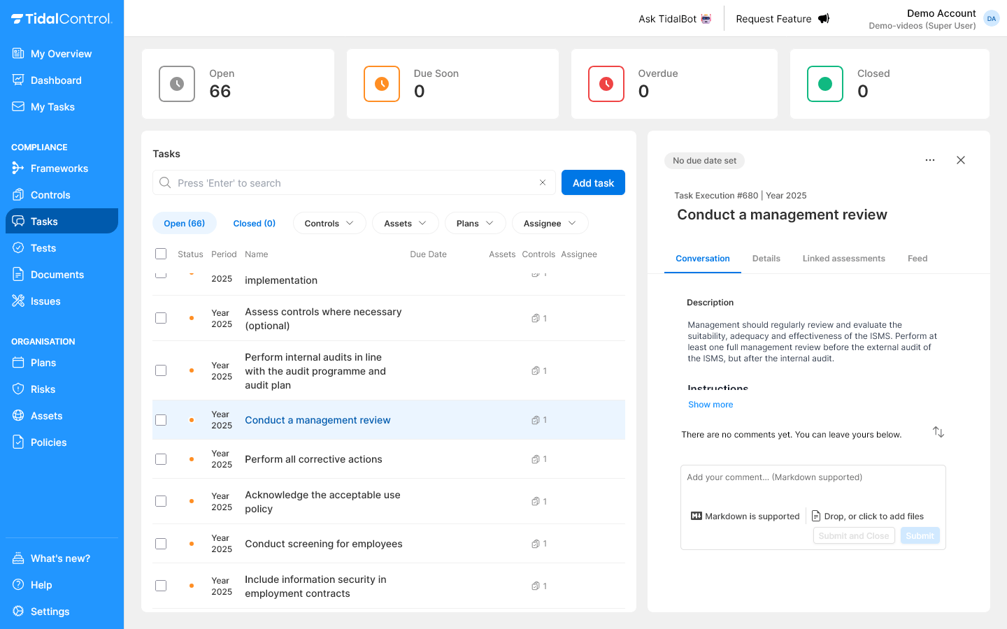 Taak conversation panel