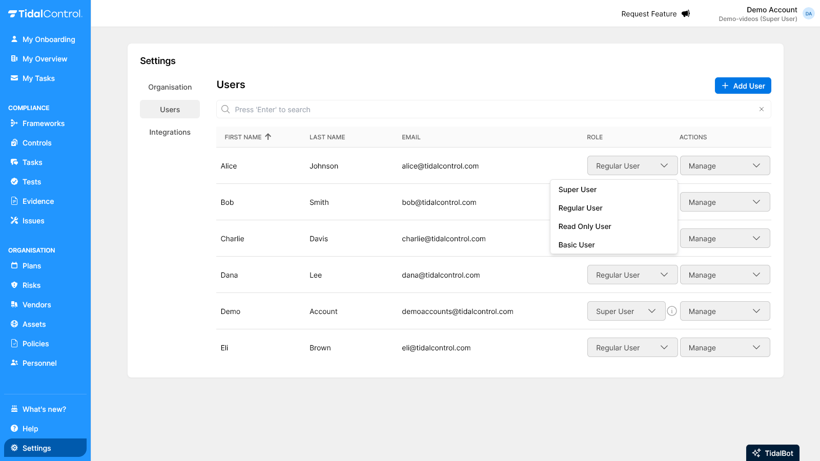 Gebruikersrollen wijzigen